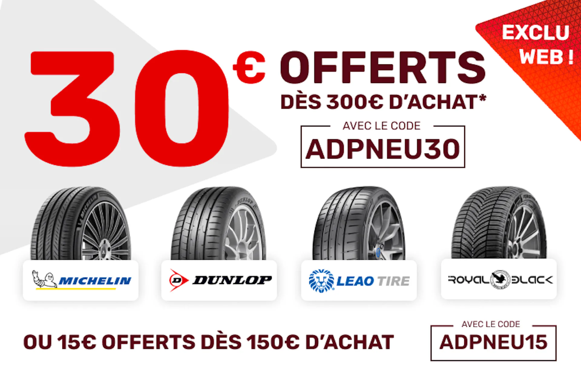 OFFRES EXCLU WEB PNEUMATIQUE