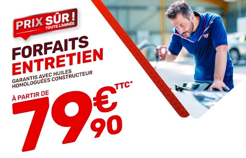 Promo révision voiture Forfaits entretien à partir de 79€90 AD